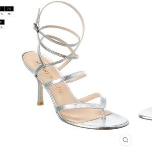 STUART WEITZMAN SILVER SANDALS STRAPPY